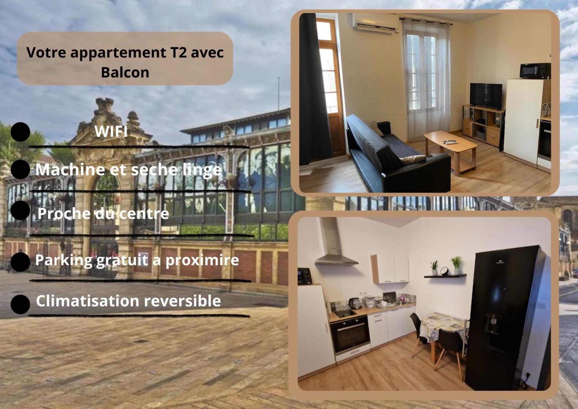 Appartement T2 Avec Balcon Proche Centre-Ville Narbonne Exterior photo